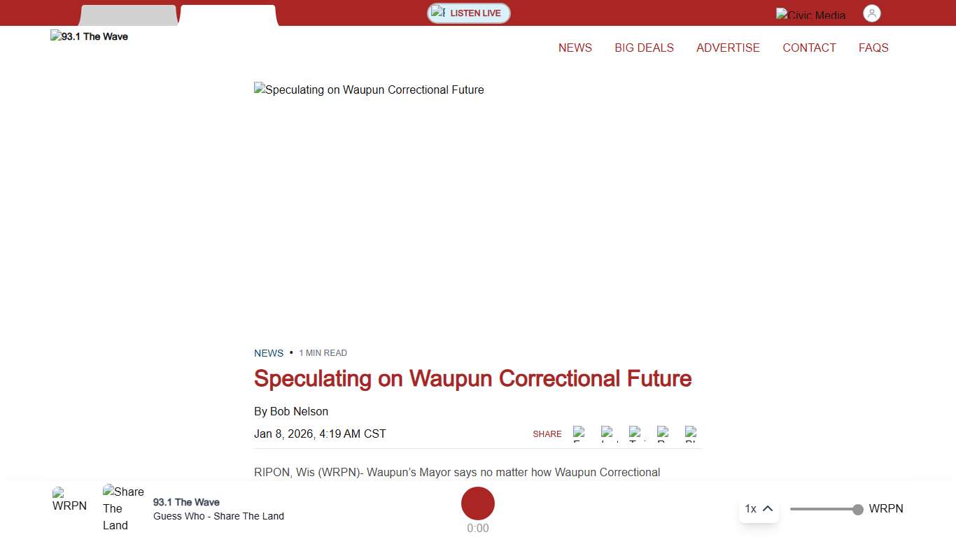 Speculating on Waupun Correctional Future - Civic Media