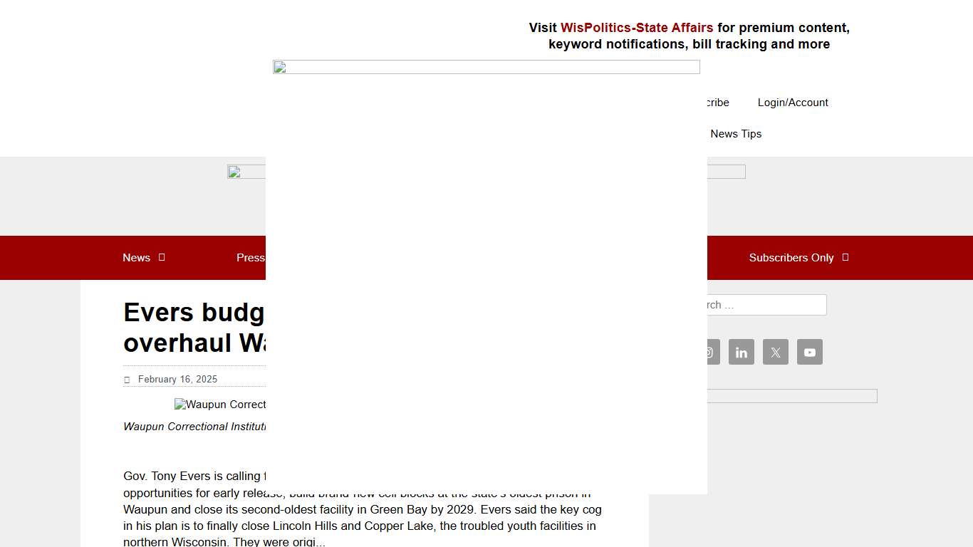 Evers budget plan for prisons aims to overhaul Waupun, close Green Bay - WisPolitics