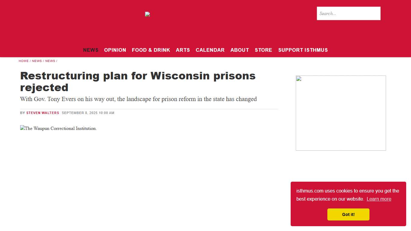 Restructuring plan for Wisconsin prisons rejected - Isthmus Madison, Wisconsin